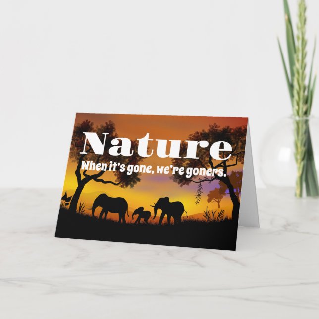 Appreciate Nature and Elephants Card (Front)