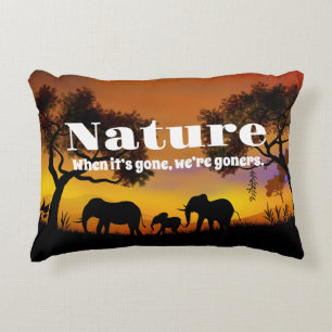 Appreciate Nature and Elephants Decorative Cushion