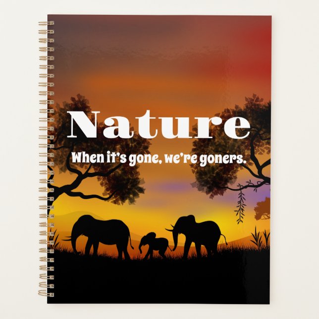Appreciate Nature and Elephants Planner (Front)