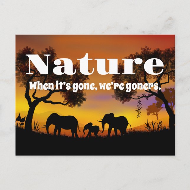 Appreciate Nature and Elephants Postcard (Front)