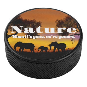 Appreciate Nature and Elephants Wireless Charger Hockey Puck