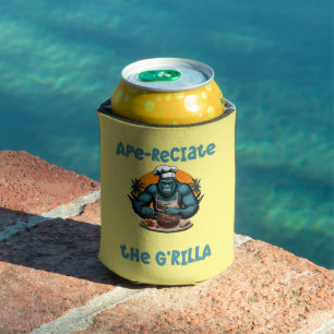 Appreciate The G'rilla Master BBQ Griller Fun Pun Can Cooler