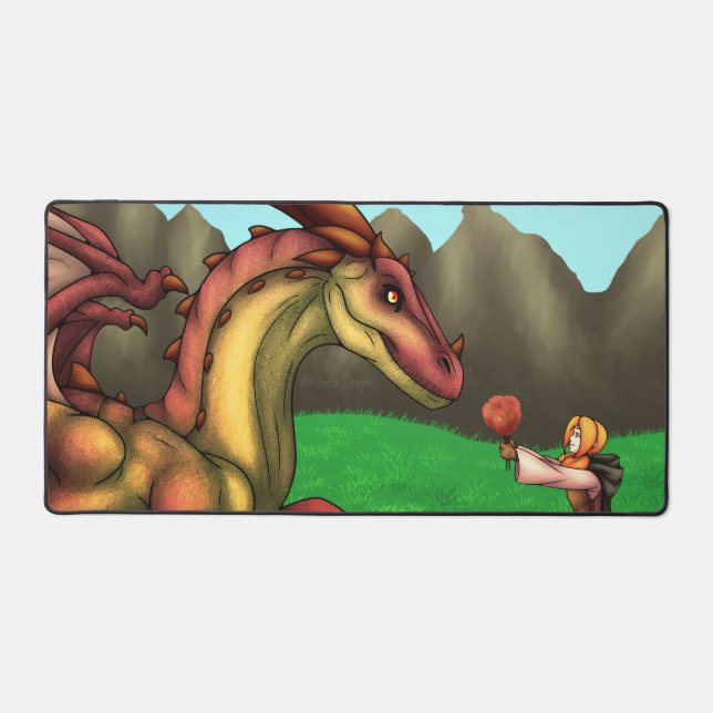 Appreciating a Dragon Desk Mat (Front)