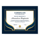 Appreciation Achievement Gold Blue Certificate