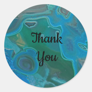 Appreciation Blue Gemstone Photo Gem Thank You Classic Round Sticker