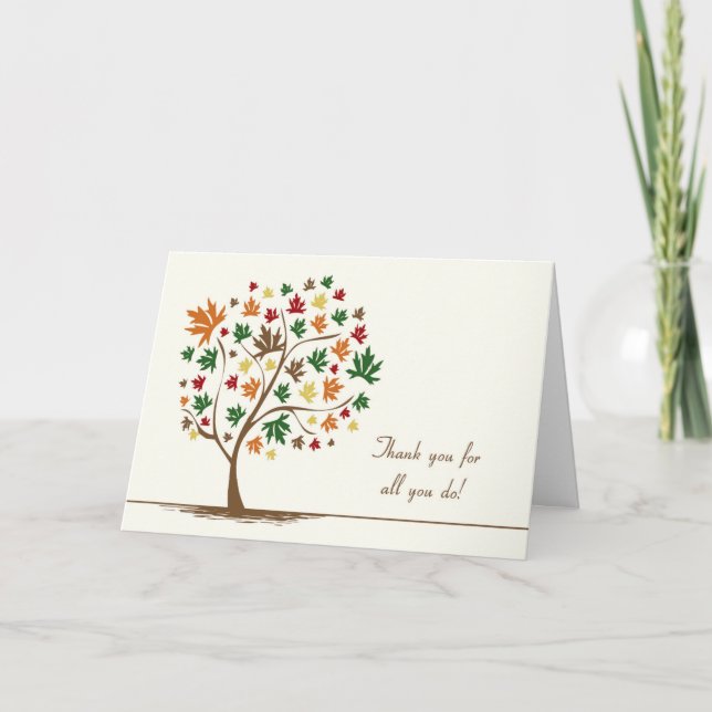 Appreciation Card to Thank Someone w/ Tree (Front)
