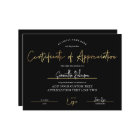 Appreciation Certificate Black Gold Diploma Award