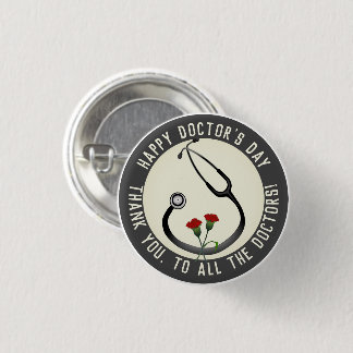 Appreciation Doctor's Day Stethoscope 3 Cm Round Badge