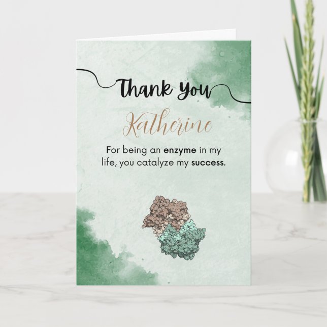 Appreciation for biology mentors in green thank you card (Front)