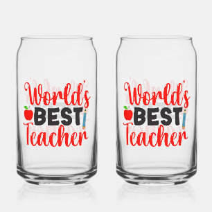 Appreciation Gift Worlds Best Teacher Can Glass