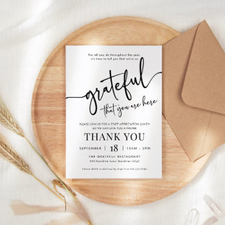 Appreciation Invitation, Grateful For You Invite
