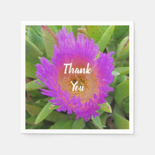 Appreciation Meal Bright Purple Flower Thank You Napkin