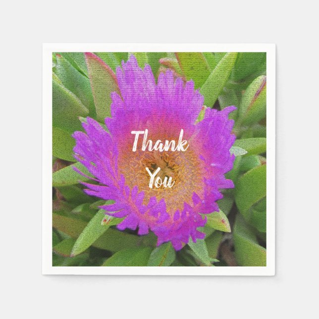 Appreciation Meal Bright Purple Flower Thank You Napkin (Front)
