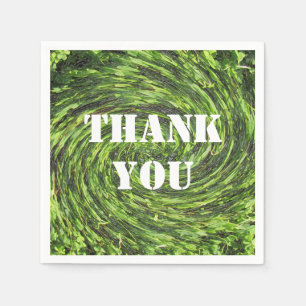Appreciation Meal Green Swirl Abstract Thank You Napkin
