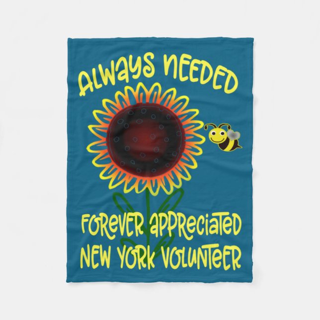Appreciation New York Always Needed Volunteer Reco Fleece Blanket (Front)