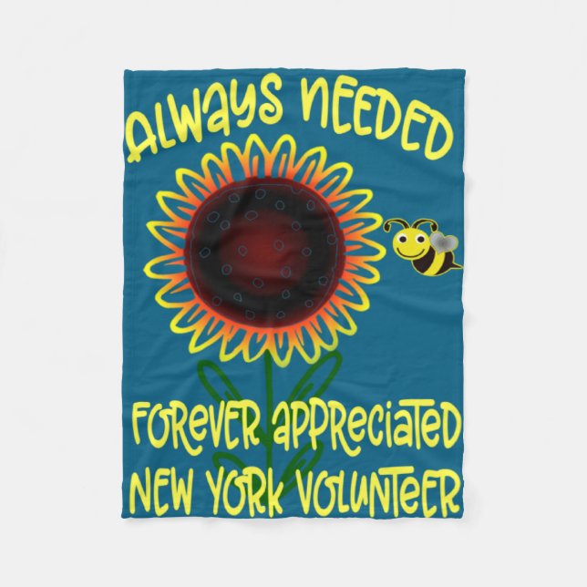 Appreciation New York Always Needed Volunteer Reco Fleece Blanket (Front)