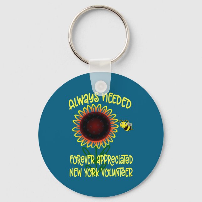 Appreciation New York Always Needed Volunteer Reco Key Ring (Front)