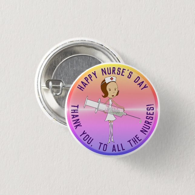 Appreciation Nurse's Day Pink 3 Cm Round Badge (Front & Back)