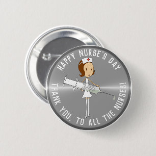 Appreciation Nurse's Day Silver 6 Cm Round Badge