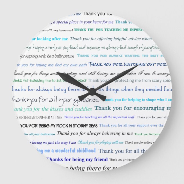 Appreciation series - Thank you dad for... Large Clock (Front)