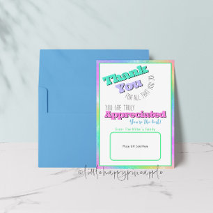 Appreciation Thank You Gift Card Holder