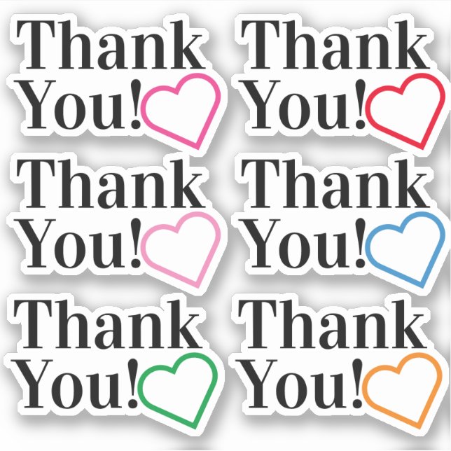 Appreciative "Thank You!" Stickers (Front)