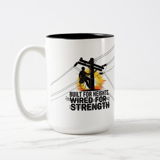 Apprentice Lineman Graduation Electrical  Two-Tone Coffee Mug (Left)