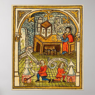 Apprentices in a Mediaeval Laboratory Poster