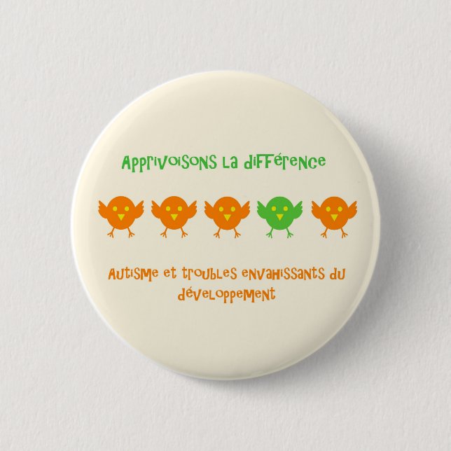 Apprivoisons la différence rond2 - macaron 6 cm round badge (Front)