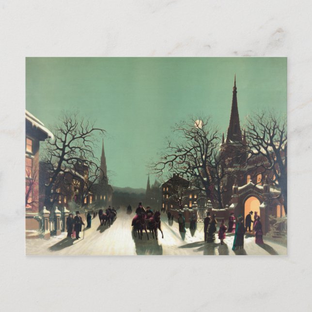 Approach of the New Year Holiday Postcard (Front)