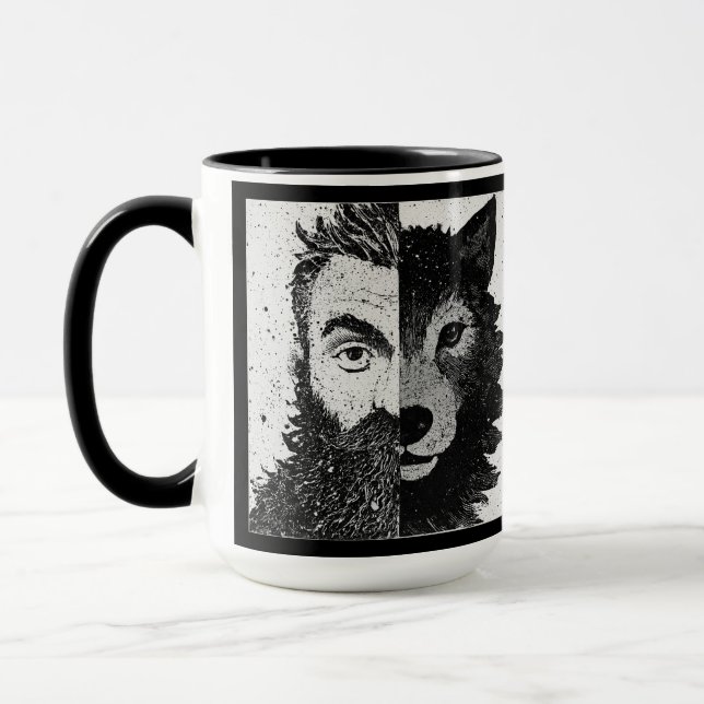 Approachable Wolf : Half Wolf Mug (Left)