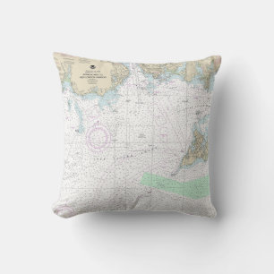 Approaches to New London Harbor Nautical Chart Cushion
