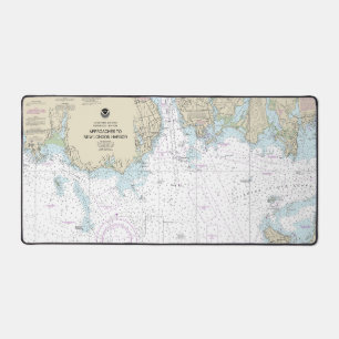 Approaches to New London Harbour Nautical Chart Desk Mat