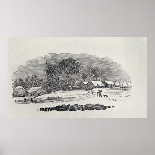 Approaching a Village in the Winter Poster