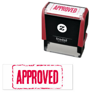Approved business red ink Self-inking rubber Stamp
