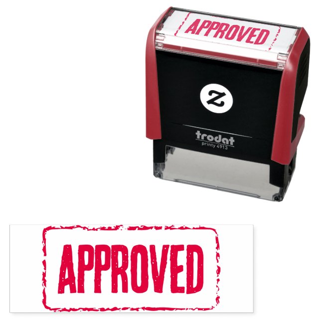 Approved business red ink Self-inking rubber Stamp (In Situ)