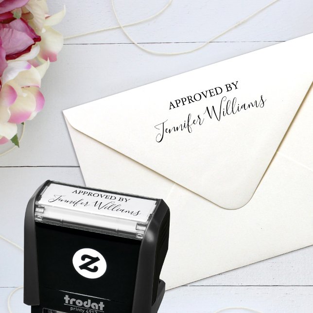 Approved By Custom Signature Personalized Self-inking Stamp (Creator Uploaded)