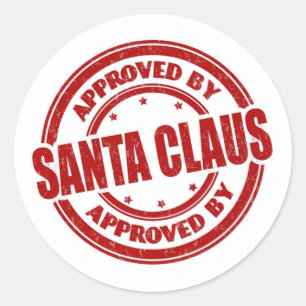 Approved By Santa Claus Red Postmark Seal