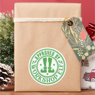 Approved By Workshop Elf  Classic Round Sticker