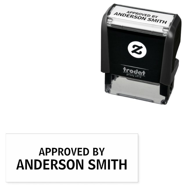 Approved by Your Name Here Self-inking Stamp (In Situ)