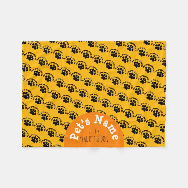 Approved Chinese Dog Year 2018 Name Blanket (Front (Horizontal))