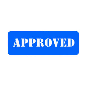 APPROVED label Return Address Label