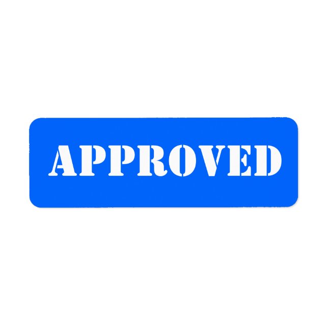 APPROVED label Return Address Label (Front)