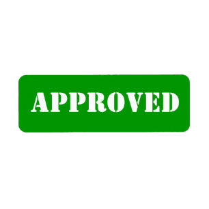 APPROVED label Return Address Label