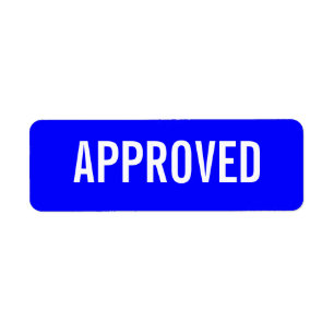 APPROVED label Return Address Label