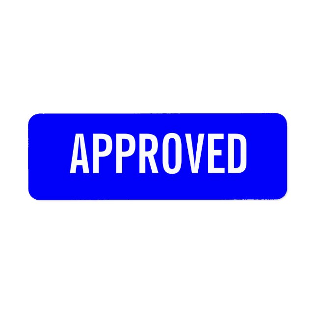 APPROVED label Return Address Label (Front)