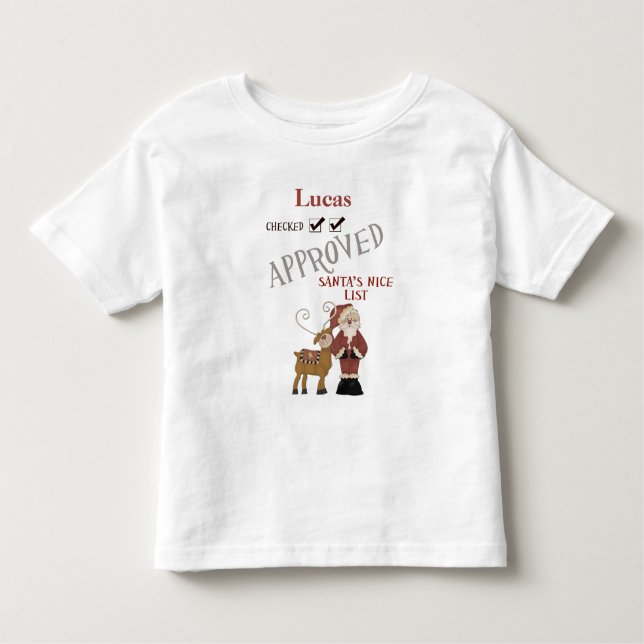 APPROVED Santa's Nice List Personalised Toddler T-Shirt (Front)