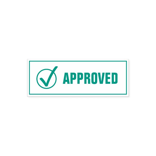 Approved with check mark sign self-inking stamp (Design)