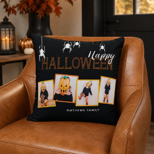 appy Halloween Photo Collage Family Cushion