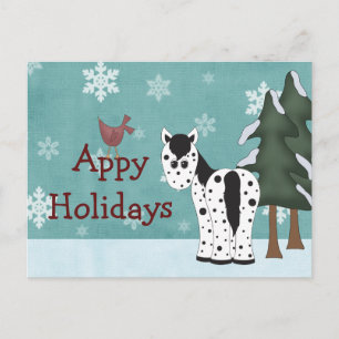 Appy Holidays Horse Christmas Greeting Post Card
